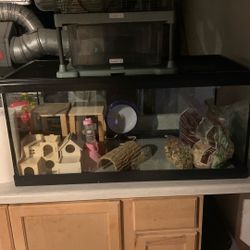 Large Aquarium With The Lid and accessories for hamsters or other pets