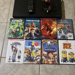 DVD player PLUS 8 family movies in GOOD working condition!