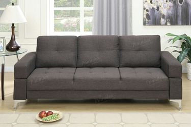 Brand new 78" ash black linen adjustable sofa bed