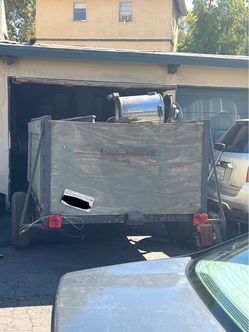 Utility Flatbed Trailer with Wood Sides