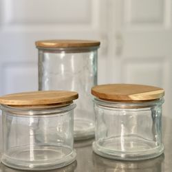 *BRAND NEW Glass Storage Set Of 3 