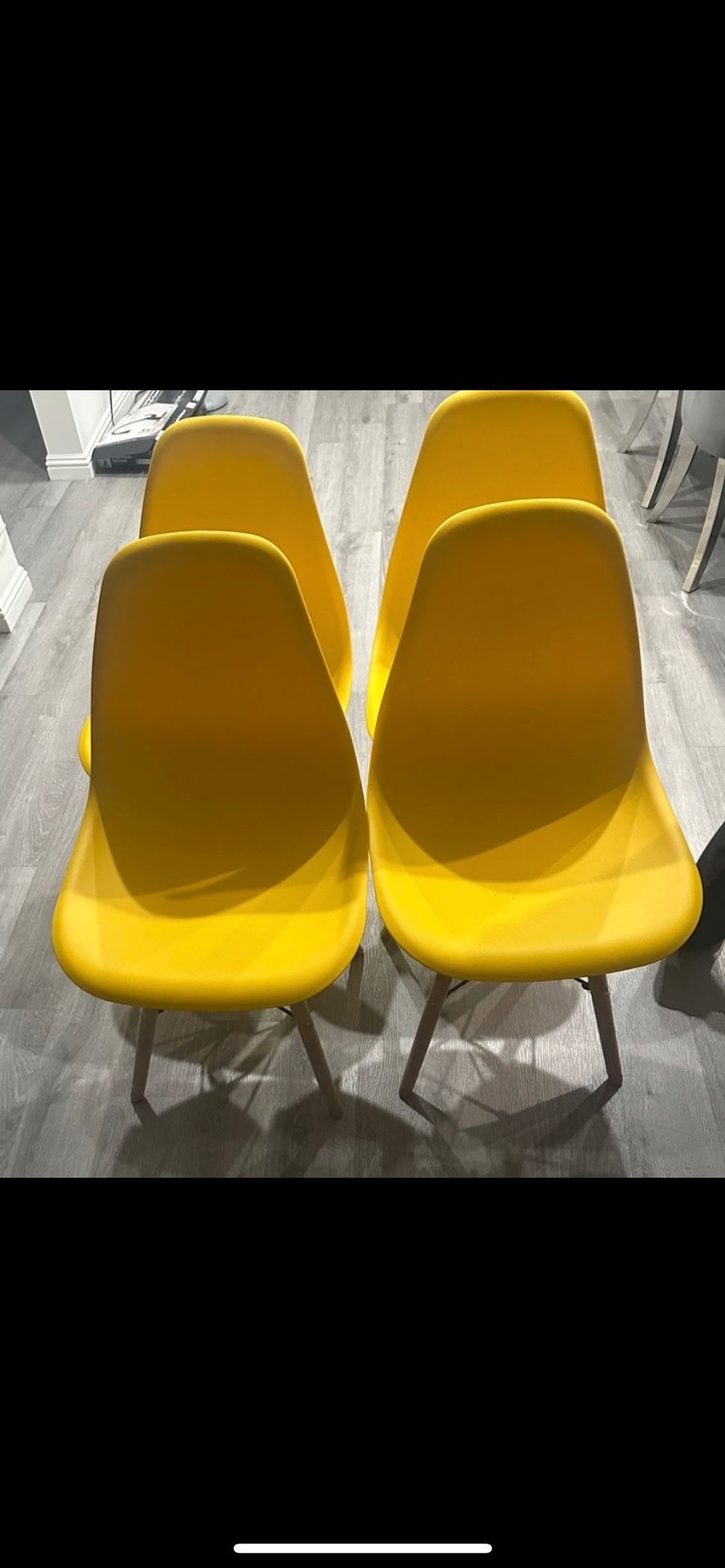 4 Dining Yellow Chairs