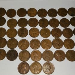 48 Wheat Pennies No Mint Mark