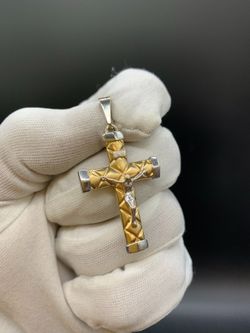 2" TWO TONE CROSS PENDANT #18338