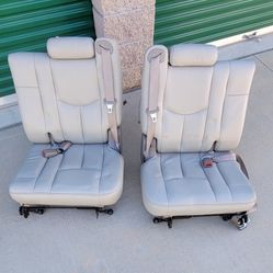 OEM 2004 CHEVY TAHOE TAN THIRD ROW LEATHER SEATS