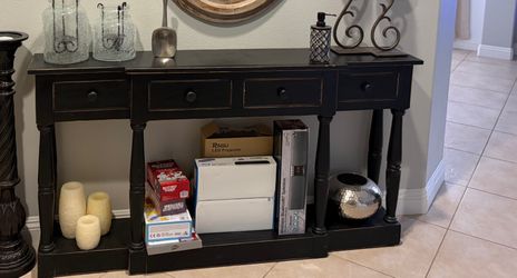Console Table, Black Finish with Drawers - Good – Quartz Hill, CA