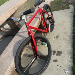 Single Speed ,Red And Black Fixie 