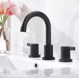 3 Hole Bathroom Faucet- Black