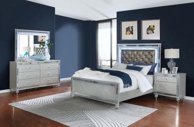 Silver Mirrored Bedroom Furniture Set- finance available $39 down