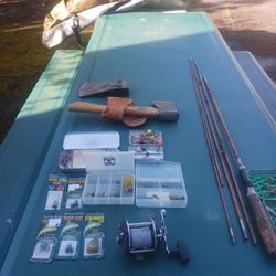 Amazing Fishing Bundle Bambo Poles Flies Classic Fishing Float Tube Instant collection A must have
