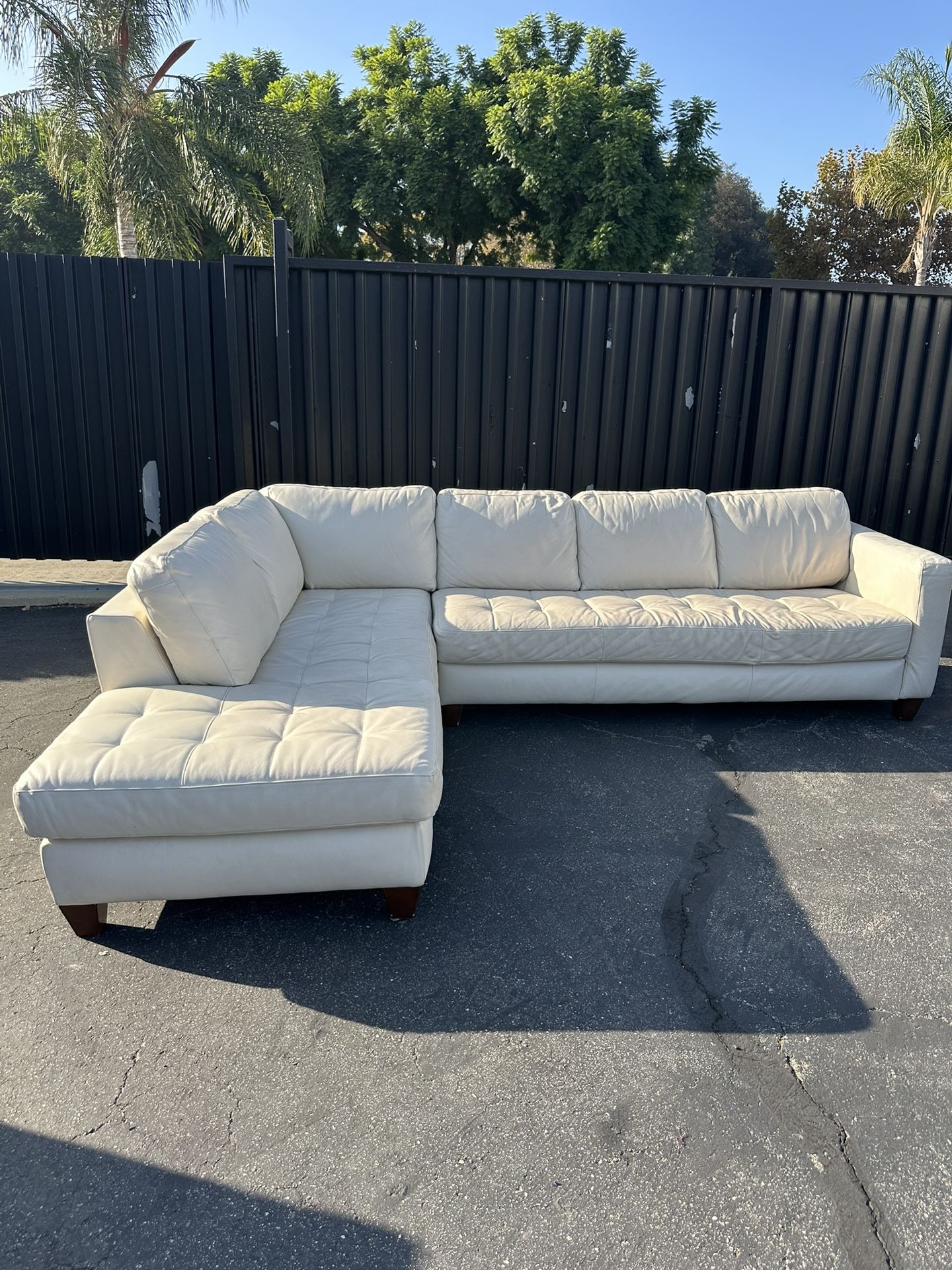 White Leather Sectional Couch