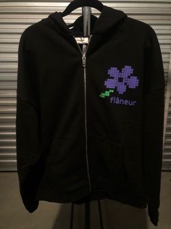 Flâneur Black zip up Hoodie sweater brand new