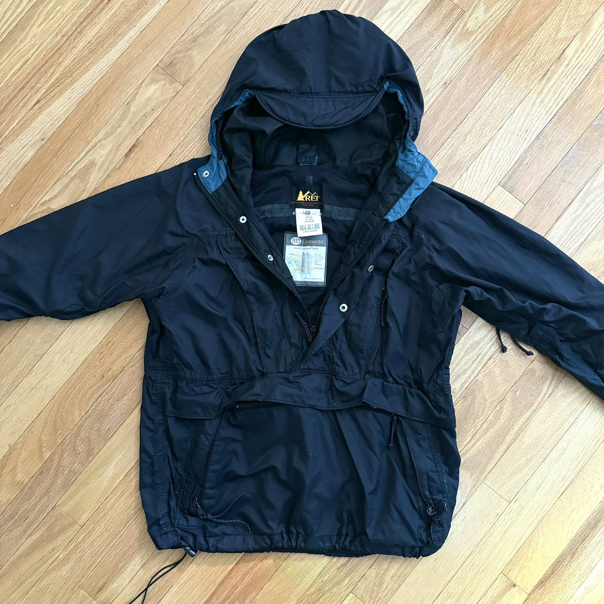 Unisex XS (Fits Like Men Small)- Vintage REI Elements Jacket Water Resistant Wind Snow Anorak Coat