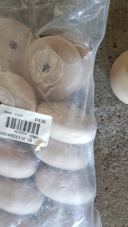 12 Wooden Wheels, 2 1/2 Inches, New