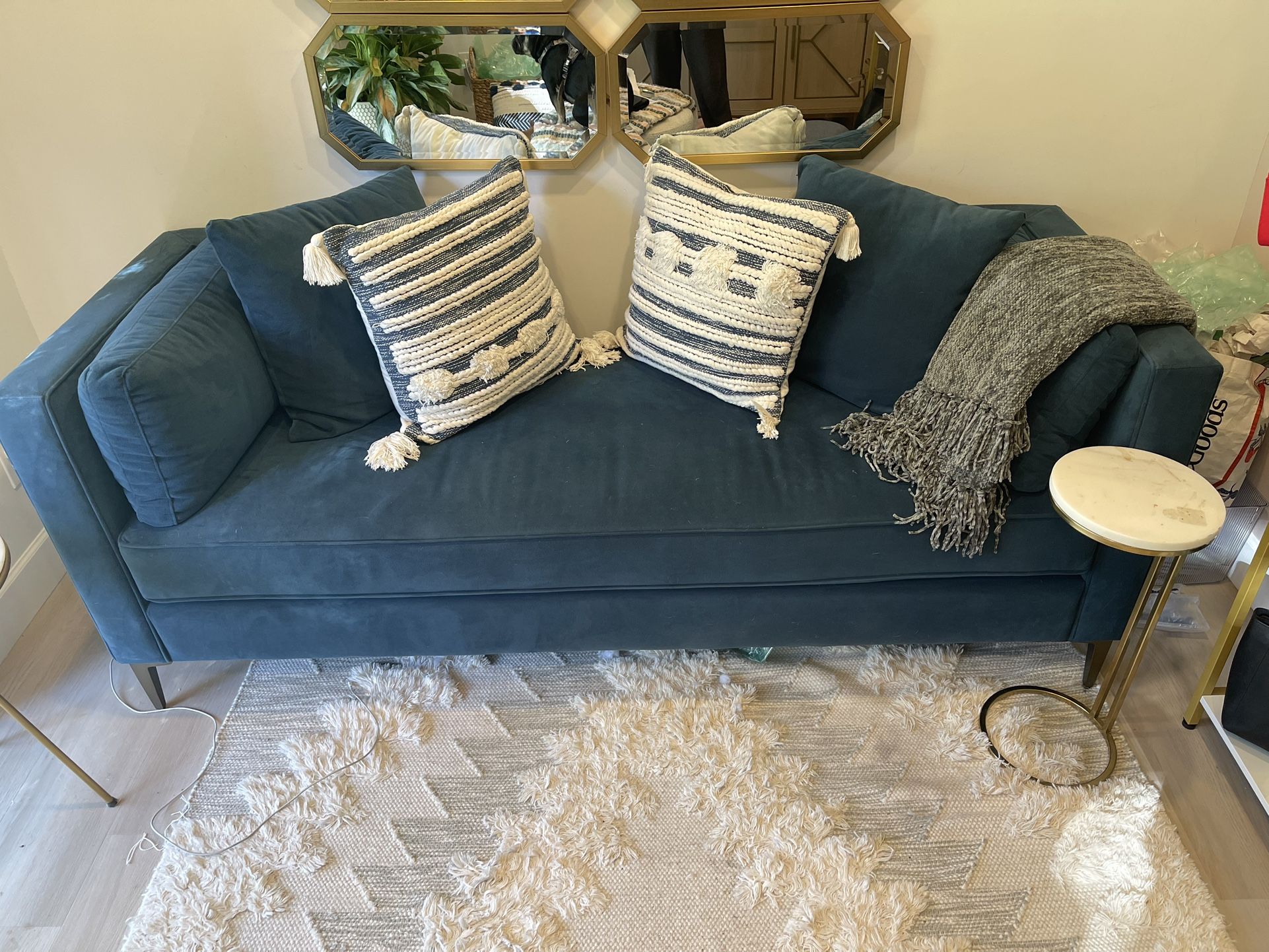Gorgeous Blue Velvet Couch/Daybed