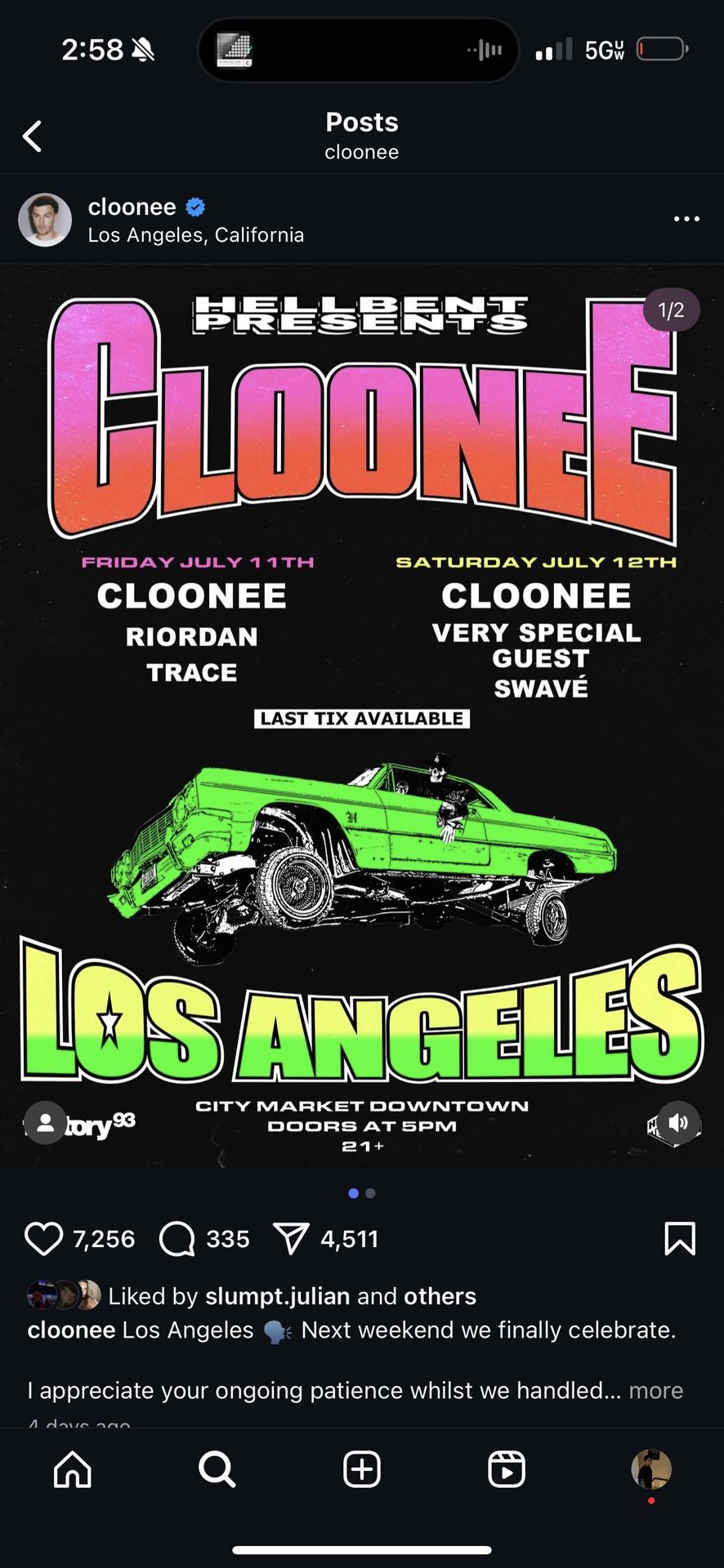 Cloonee 7/11 Friday Ticket