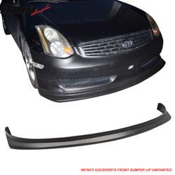Fits 2006-2007 Infiniti G35 Sport Front Bumper Lip Spoiler Kit Unpainted Black PU