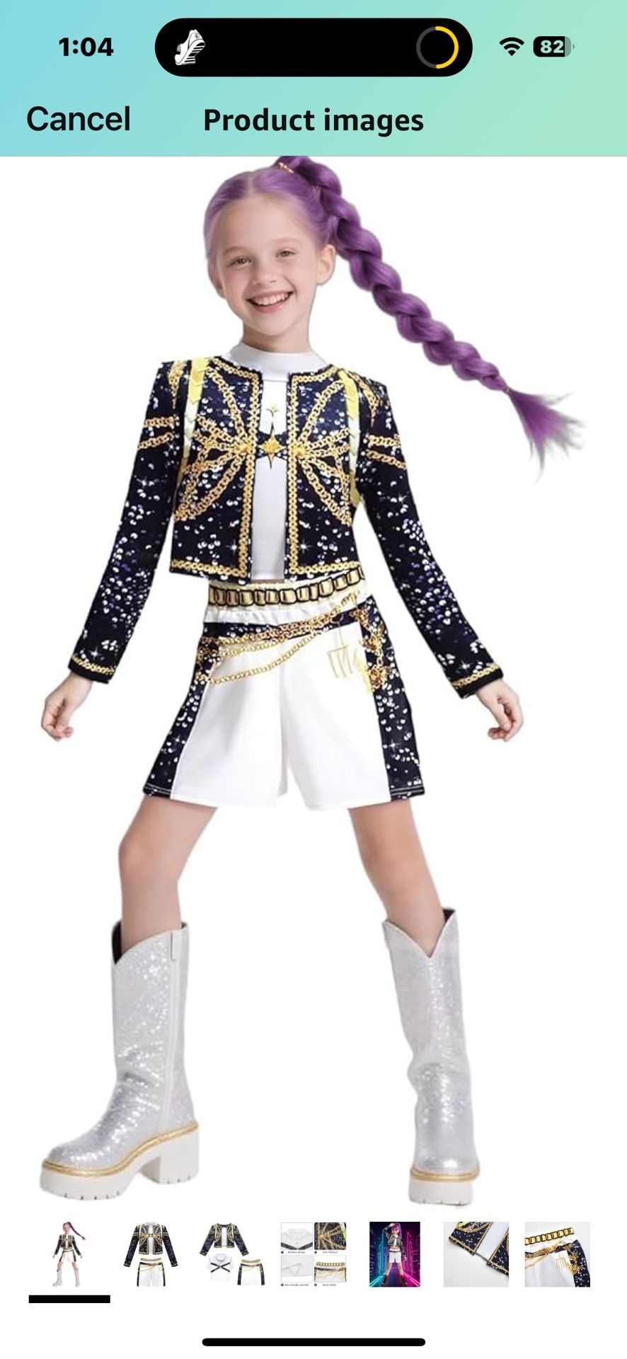 7-8 year old Girls Pop Singer Dress Up Costume Halloween Cosplay Stage Role