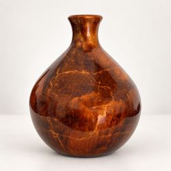 Round Ceramic Vase with Crackle Glaze