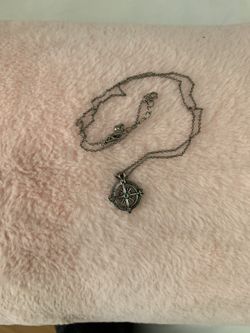 Silver Compass Necklace