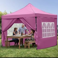 New 10' x 10'Heavy Duty Pop up Canopy Tent with Sidewalls (while Supply Last)