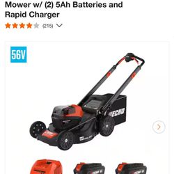 56V 21 in. Cordless Battery 3-in-1 Walk Behind Self-Propelled Lawn Mower w/ (2) 5Ah Batteries and Rapid Charger