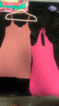 2 pink dresses