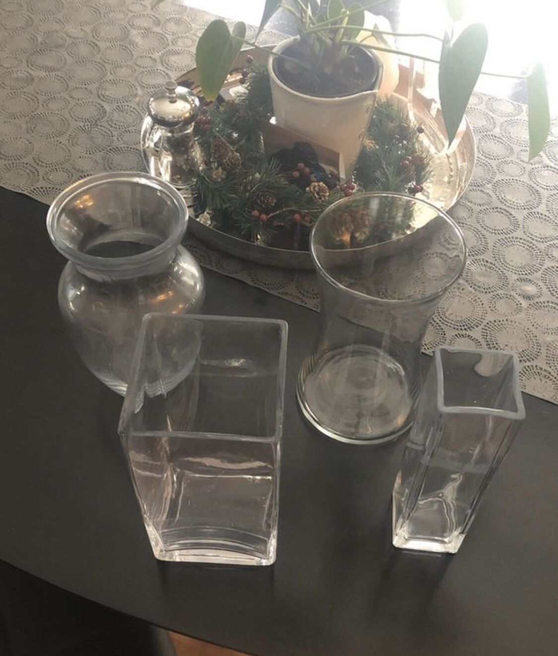 (4) Glass 8” Tall Vases