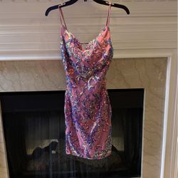 Light Purple/pink Dress With Purple Sequins- Size 5/6