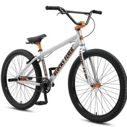 SE Bikes Blocks Flyer 26" BMX Bike Iced Out Silver