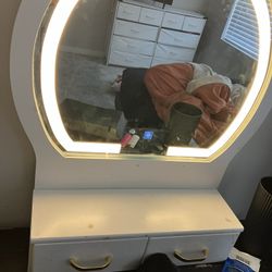 2 Drawer Mini Vanity Mirror 