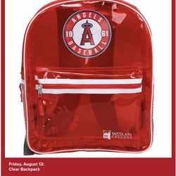 Angels Baseball clear red stadium compliant backpack