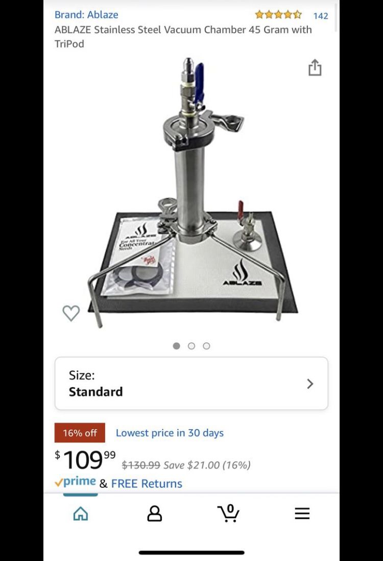 ABLAZE Stainless Steel Vacuum Chamber/Tube 90 Gram with TriPod