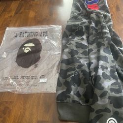 Black Camo Bape Hoodie Size M 