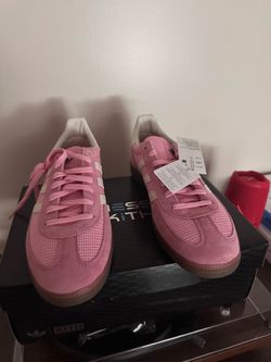 adidas Kith Messi Handball Spezial Sneakers Pink/White size 13