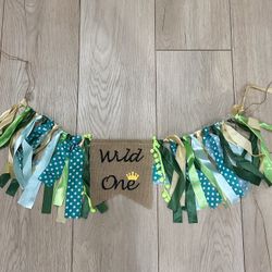 Wild One Baby First Birthday High Chair Banner Decoration 