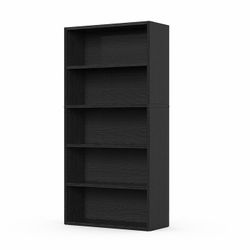 Brand New 5-Tier Black Bookcase – 63” Tall Storage Shelf