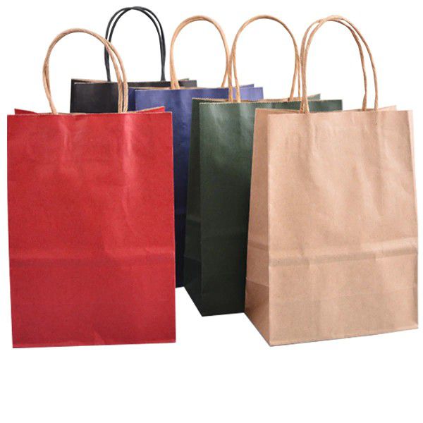 100 Pack Multicolour Medium Gift Bags with Handles Bulk, 8X4.75X10 Inch