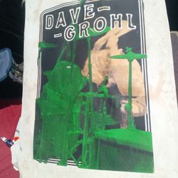 Rare Dave Groll Poster With Charlie Watts on Backside