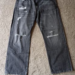 Levi Strauss Jeans 569 38 X 32 Black/Grey 