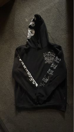 Black Graphic Pullover Hoodie