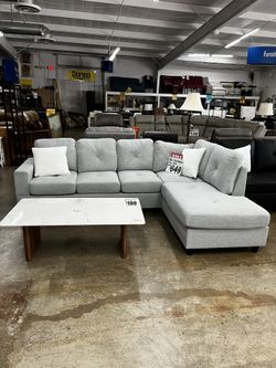 SECTIONAL SALE!  NEW 2pc. Gray Sectional Including Throw Pillows Now Just $649!  New In Boxes!