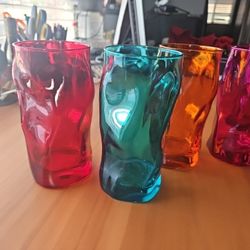 Set of 6 Bormioli Rocco Sorgente Multi-Color Drinking Glasses – Made in Italy