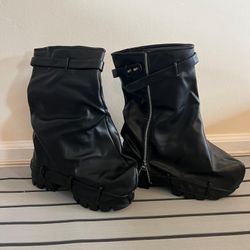 (NEW) Ciuyurra Wedge Heels Fold Over Boots Knee High Size 8.5