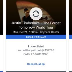 Justin Timberlake Tickets