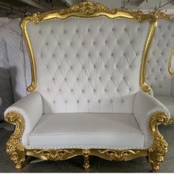 Large Gold Love Seat New