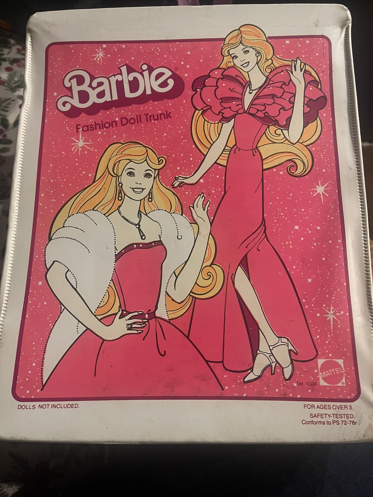 Barbie Vintage Carrying Case Trunk And Vintage Barbies Lot With Vintage Clothes