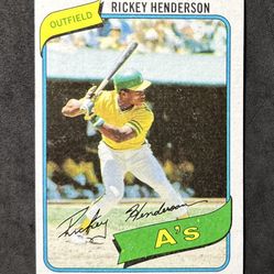 1980 Topps Rickey Henderson RC #482 A’s Rookie