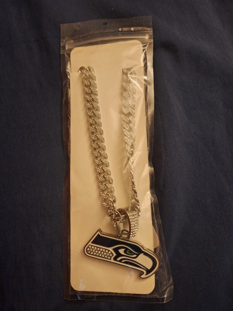 Seattle Seahawks Rhinestone Pendant Necklace