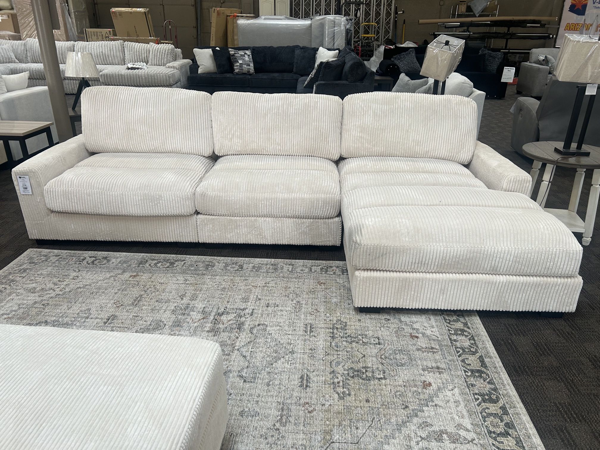 Cream Beige deep comfy sectional